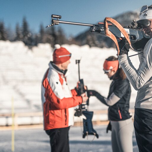 Biathlonschießen in der Südtirol Arena | © Manuel Kottersteger