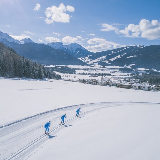 Pista sci di fondo con vista valle | © Manuel Kottersteger