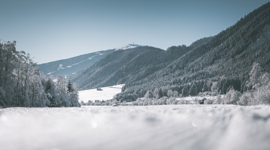 Landschaft, Blick auf den Kronplatz, Loipe, Schnee | © Kottersteger Manuel